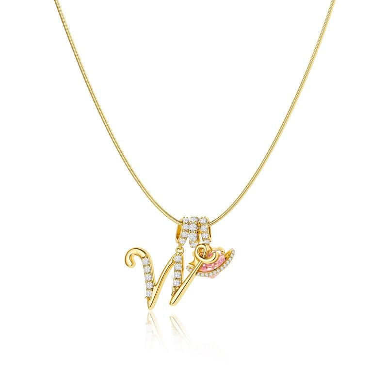 RÉDUCTION Colliers pendentifs 3 rangs avec initiales A-Z | Personnalisés et élégants