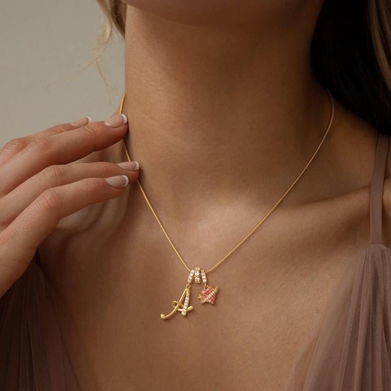 RÉDUCTION Colliers pendentifs 3 rangs avec initiales A-Z | Personnalisés et élégants