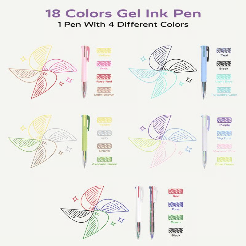 Meilleure idée cadeau -50 % : Stylos à encre gel 4 en 1