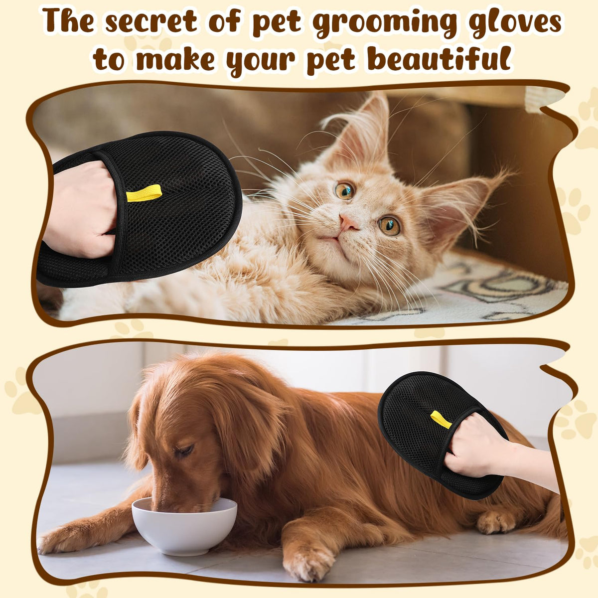 Antistatic gloves for pet hair removal