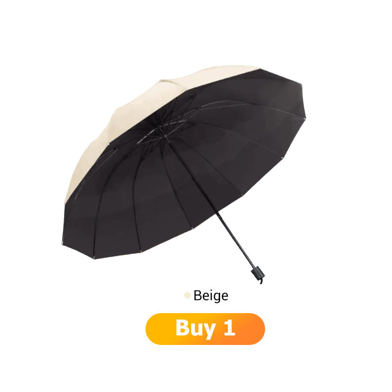 Grand parapluie pliable avec 12 baleines coupe-vent