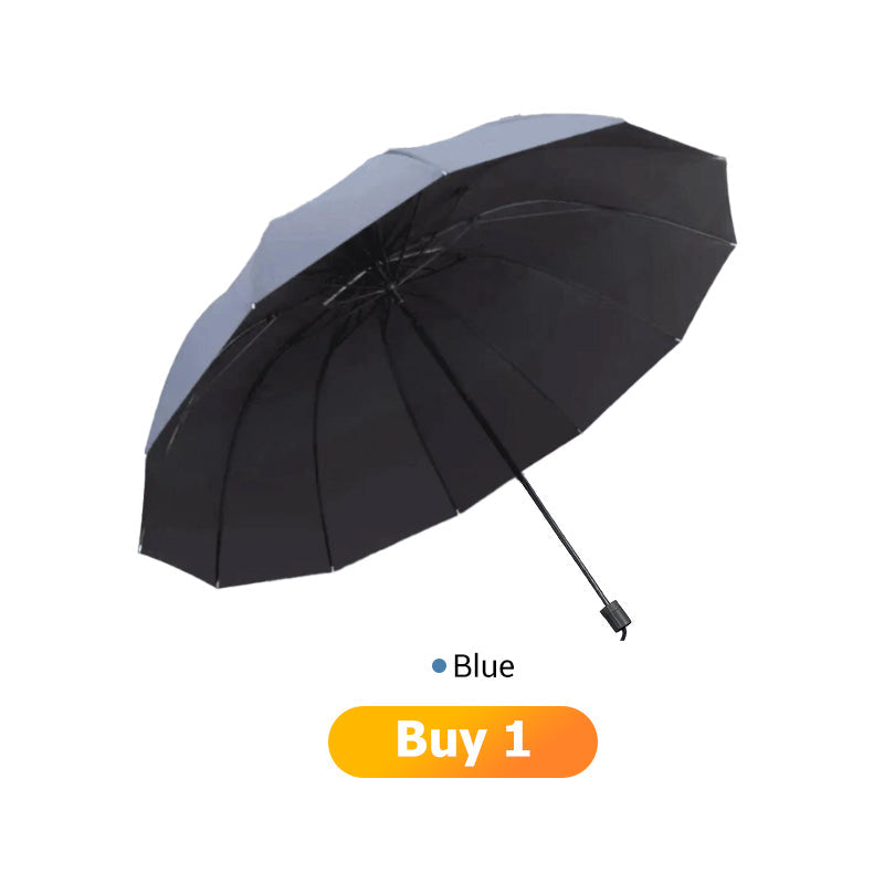 Grand parapluie pliable avec 12 baleines coupe-vent