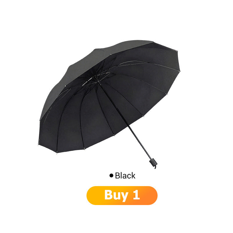 Grand parapluie pliable avec 12 baleines coupe-vent