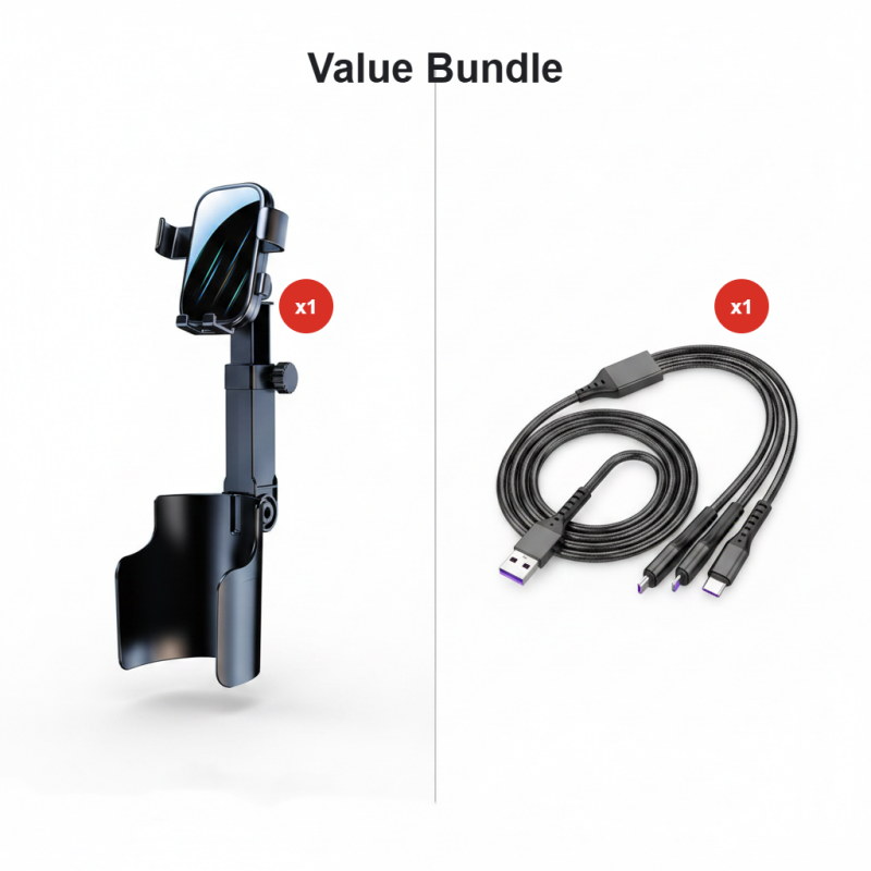 Support de téléphone pour porte-gobelet de voiture, orientable à 360°