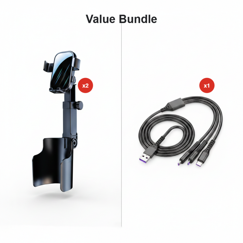 Support de téléphone pour porte-gobelet de voiture, orientable à 360°