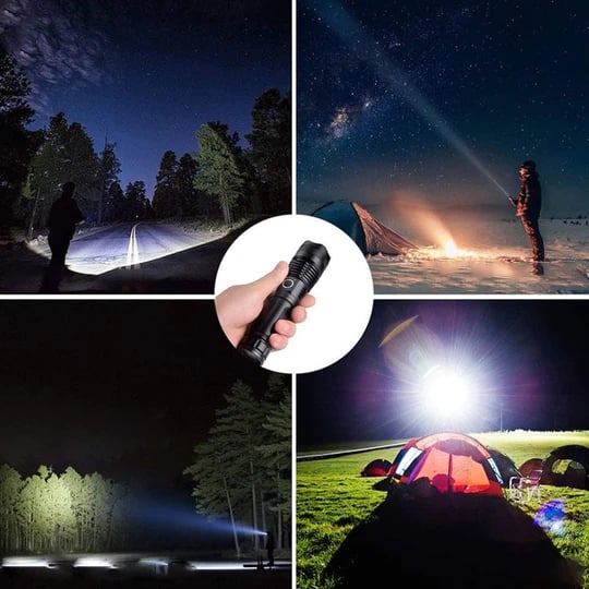 Lampe torche tactique rechargeable LED et laser 9000 lumens