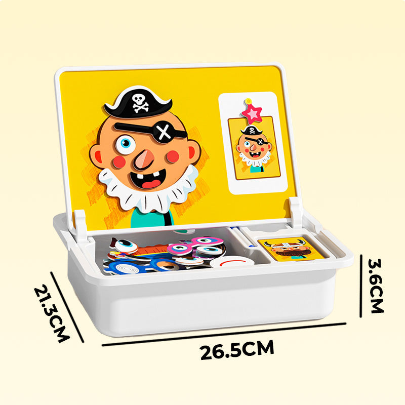 Boîte puzzle magnétique pour enfants avec jeu et planche à dessin