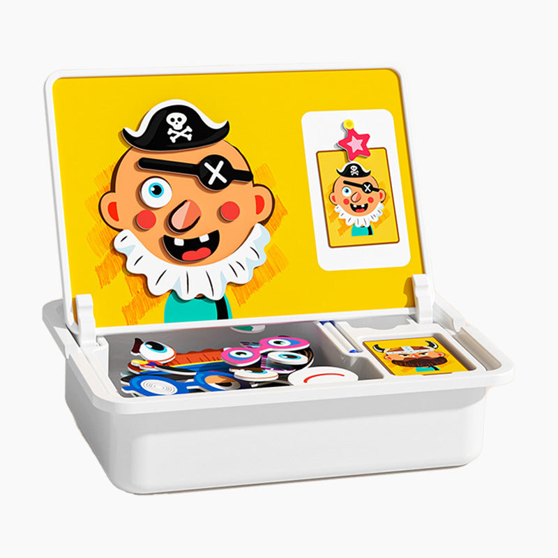 Boîte puzzle magnétique pour enfants avec jeu et planche à dessin