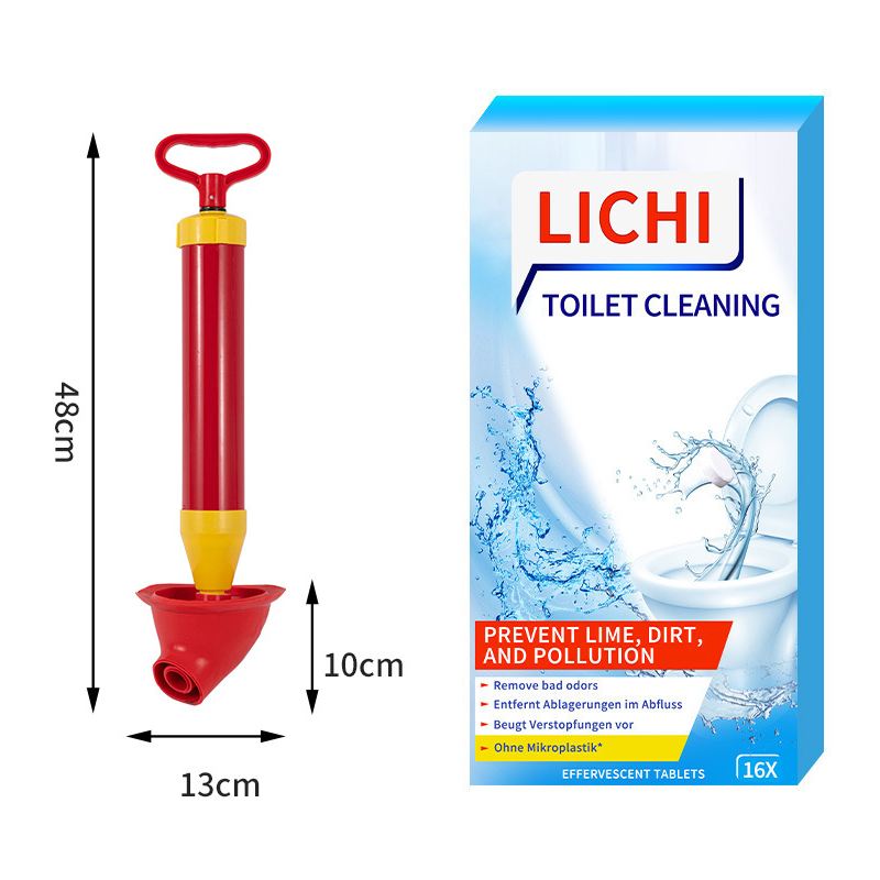 Déboucheur haute pression pour toilettes à usage domestique, élimination immédiate des bouchons, sans produits chimiques, sans saleté.