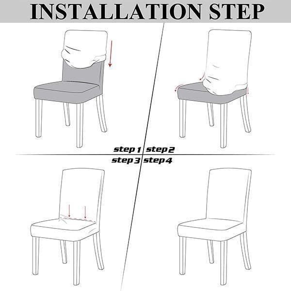 Réduction Housse de chaise extensible Ajustement parfait, anti-tache, protège et rénove vos chaises facilement