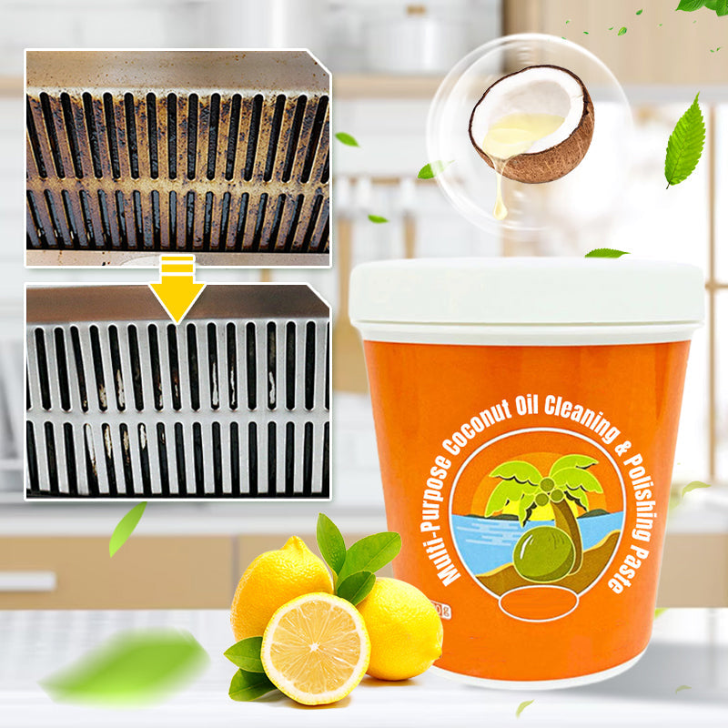 Multi-purpose cleaning and polishing paste coconut oil