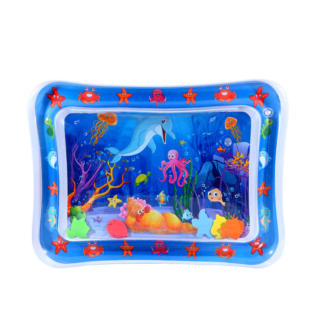 Tapis aquatique interactif pour animaux de compagnie avec poissons flottants + tapis rafraîchissant pour l'été