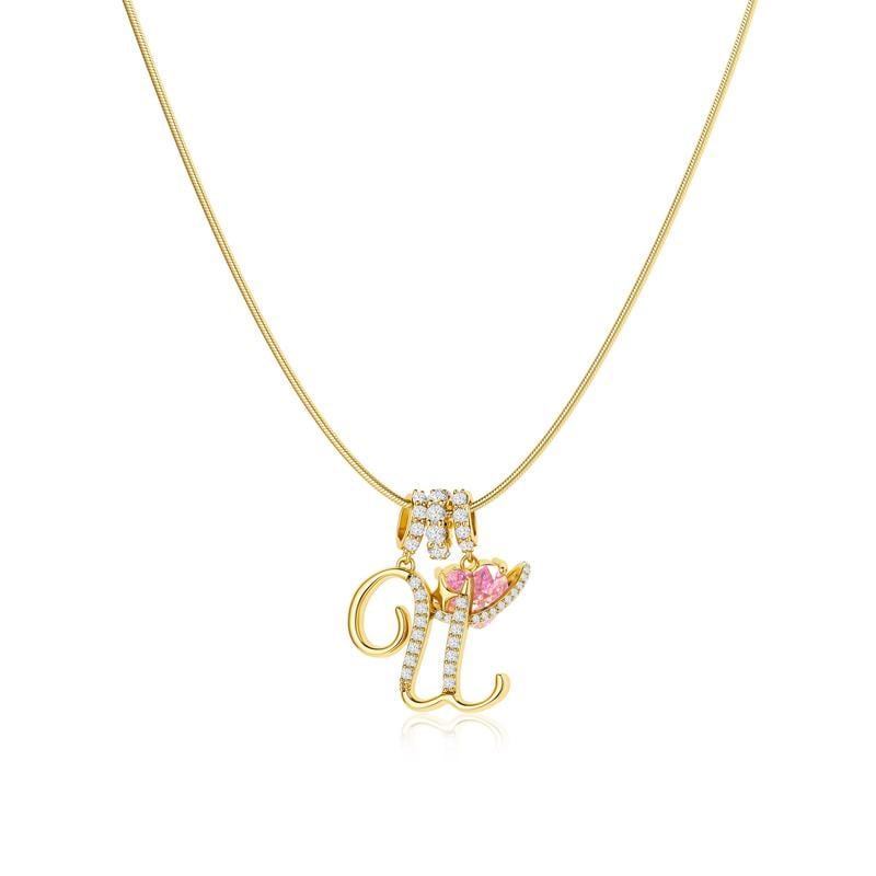 RÉDUCTION Colliers pendentifs 3 rangs avec initiales A-Z | Personnalisés et élégants