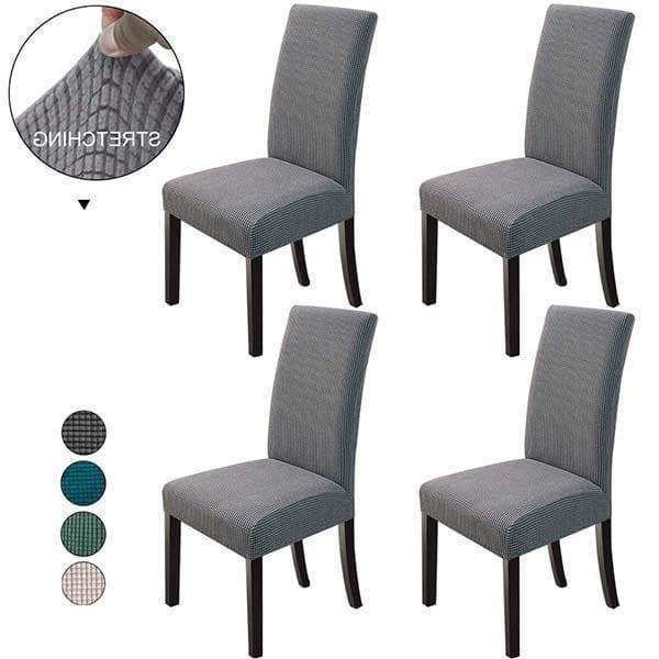 Réduction Housse de chaise extensible Ajustement parfait, anti-tache, protège et rénove vos chaises facilement
