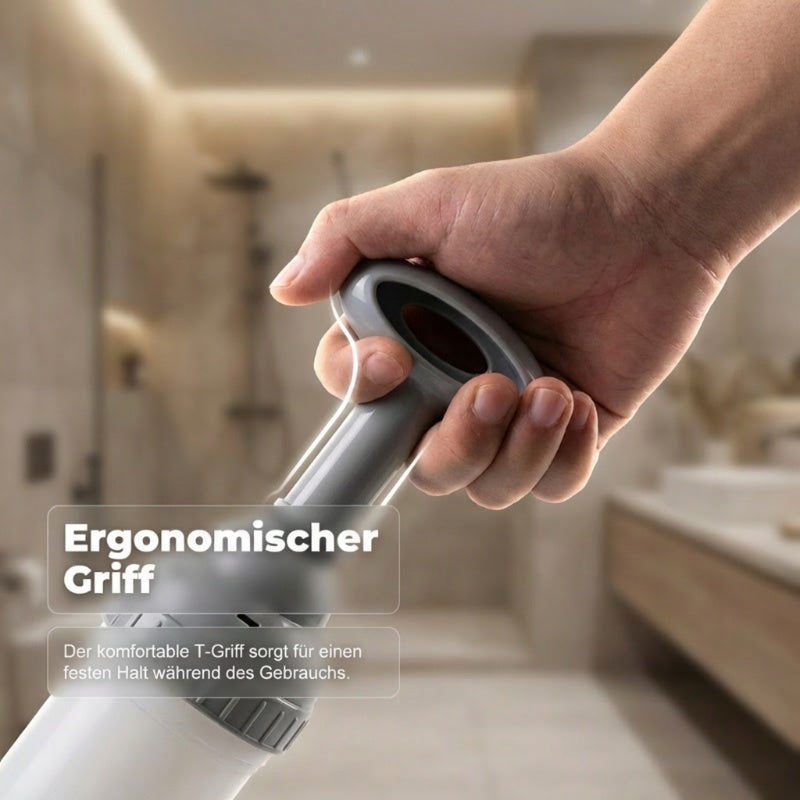 Déboucheur haute pression pour toilettes à usage domestique, élimination immédiate des bouchons, sans produits chimiques, sans saleté.