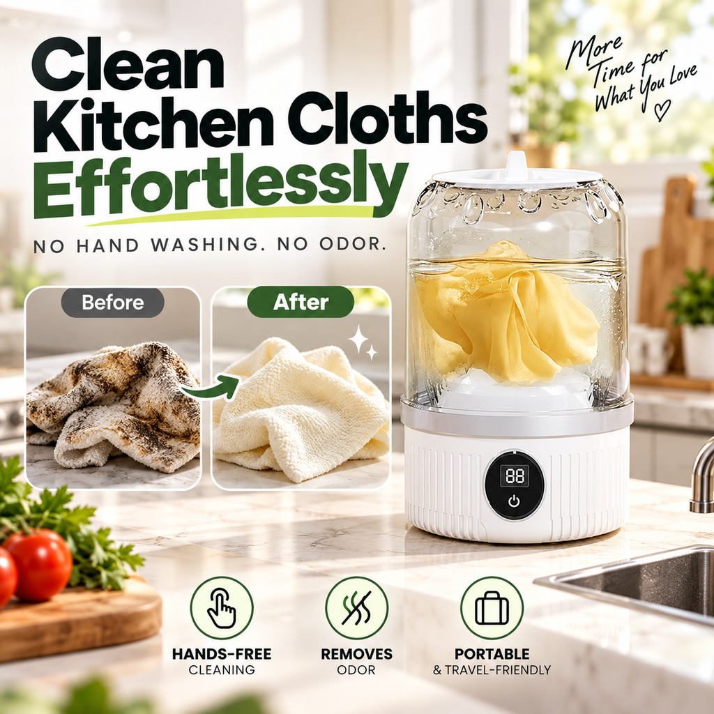 Offre limitée : 55 % de réduction Mini-lave-linge portable sans fil à chargement mains libres