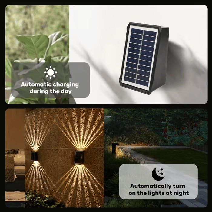 Applique murale solaire étanche 4 LED pour l'extérieur