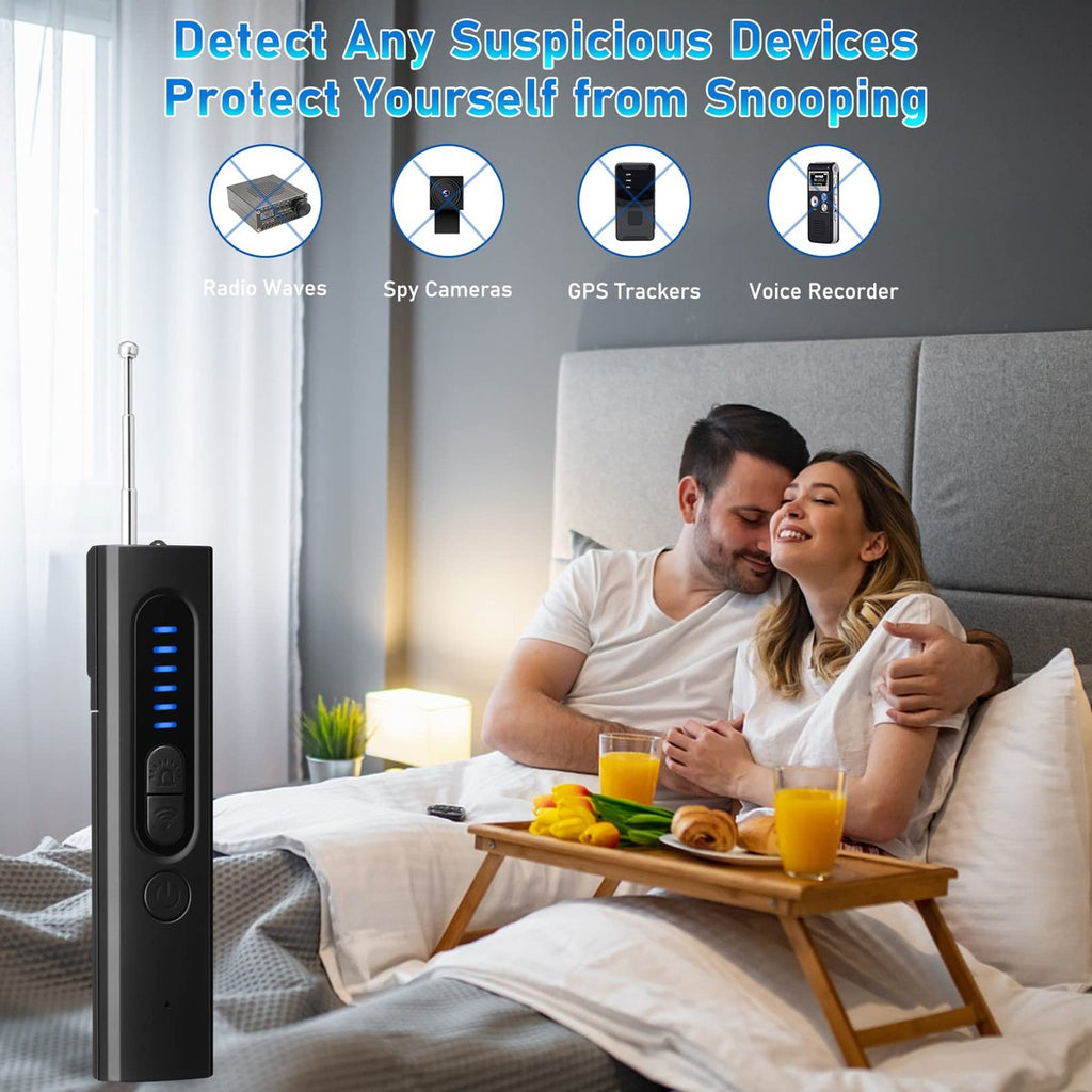 Détecteur de Caméras Espion RF, 6 Niveaux de Sensibilité, Portée 10m, Protection de la Vie Privée