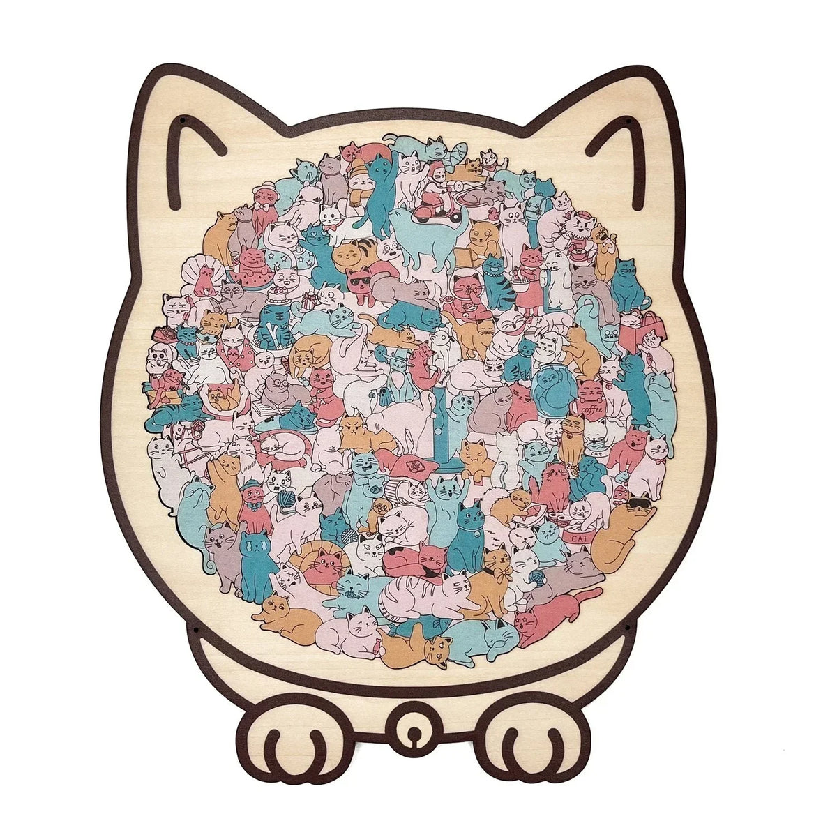 Christmas Sale 50% Off Morandi Color Cat Wooden Jigsaw Puzzle, 135 Pieces
