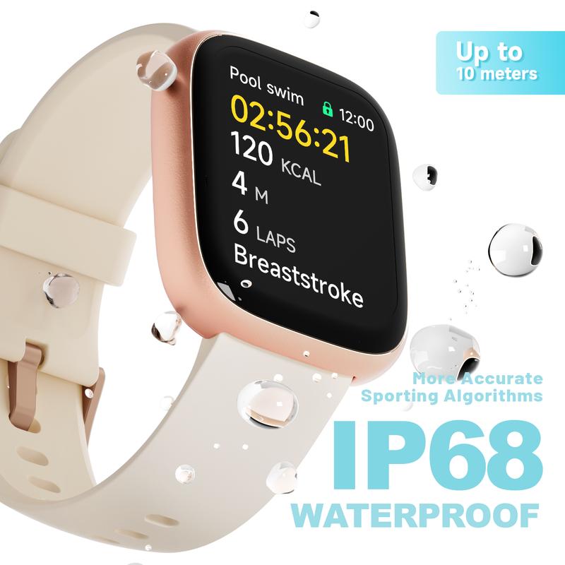 Montre connectée pour femmes et hommes, bracelet connecté avec fonction d'appel, montre de fitness avec suivi du sommeil/100 sports/podomètre étanche IP68