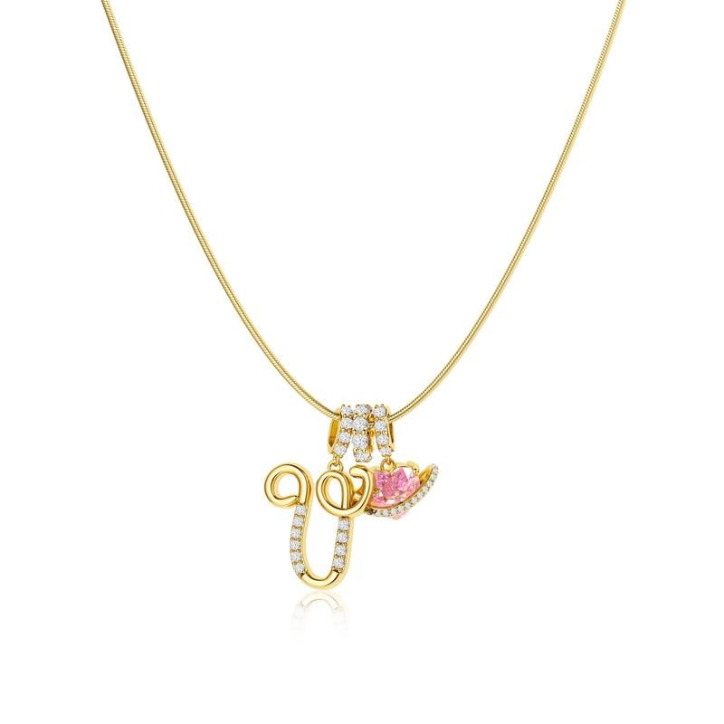 RÉDUCTION Colliers pendentifs 3 rangs avec initiales A-Z | Personnalisés et élégants