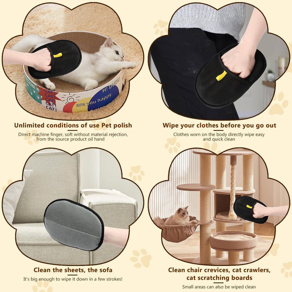 Antistatic gloves for pet hair removal