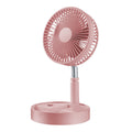 Ventilateur Télescopique Pliable Rechargeable USB Silencieux, Rotation à 180°, 4 Vitesses, Portable