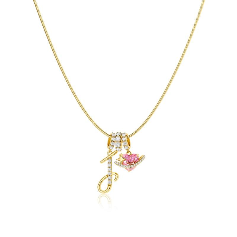 RÉDUCTION Colliers pendentifs 3 rangs avec initiales A-Z | Personnalisés et élégants