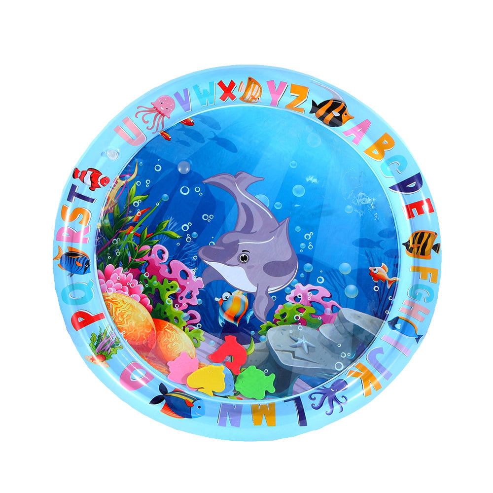 Tapis aquatique interactif pour animaux de compagnie avec poissons flottants + tapis rafraîchissant pour l'été