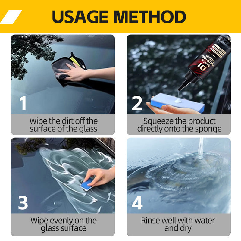 Liquid Polish for Car Windows Permanently erase marks, save on replacement costs