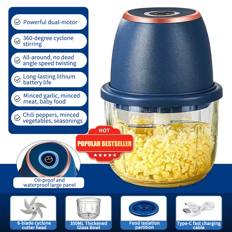 Mini hachoir à ail électrique multifonction sans fil, en réduction