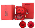 Vente surprise de la Saint-Valentin -57 % : peluche ourson avec rose stabilisée – collier + rose éternelle + ourson en peluche