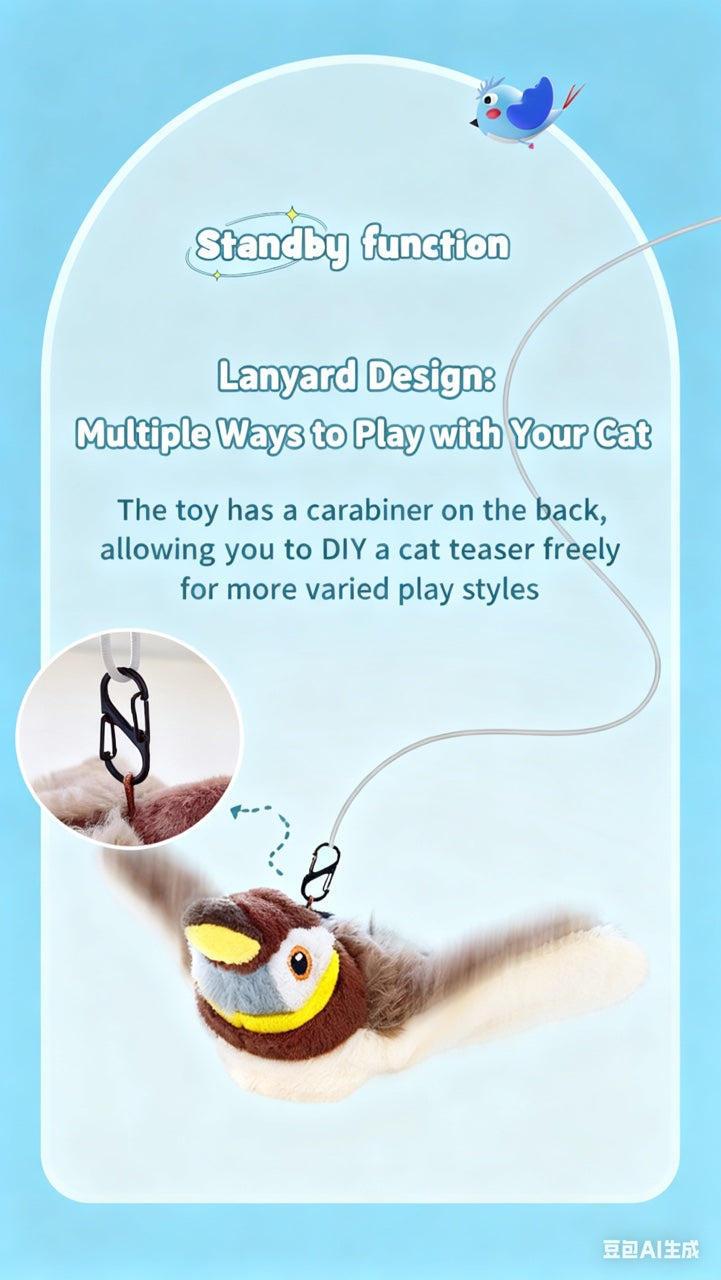 Jouet interactif pour chat de Noël : Souris volante et chauve-souris réalistes, avec mouvement et son
