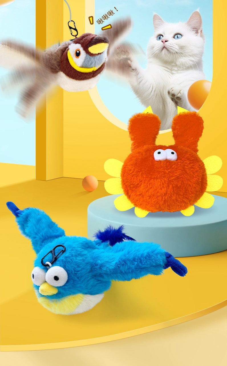 Jouet interactif pour chat de Noël : Souris volante et chauve-souris réalistes, avec mouvement et son