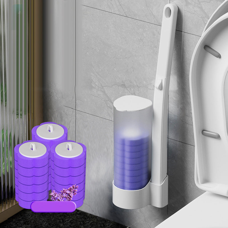 Système de nettoyage jetable pour toilettes : nettoyage hygiénique en un clic, ne laisse aucun résidu, facile à utiliser et jetable.