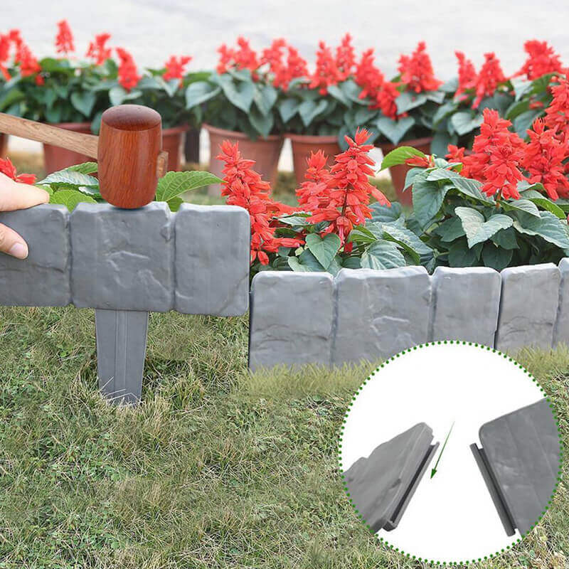 OFFRE LIMITÉE : -50 % DE RÉDUCTION Clôture de jardin en pierre reconstituée Résiste aux intempéries, Durable & Facile à installer