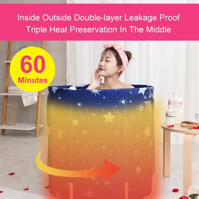 Cadeau Réconfortant - Baignoire Chauffante Pliable pour la Maison,```