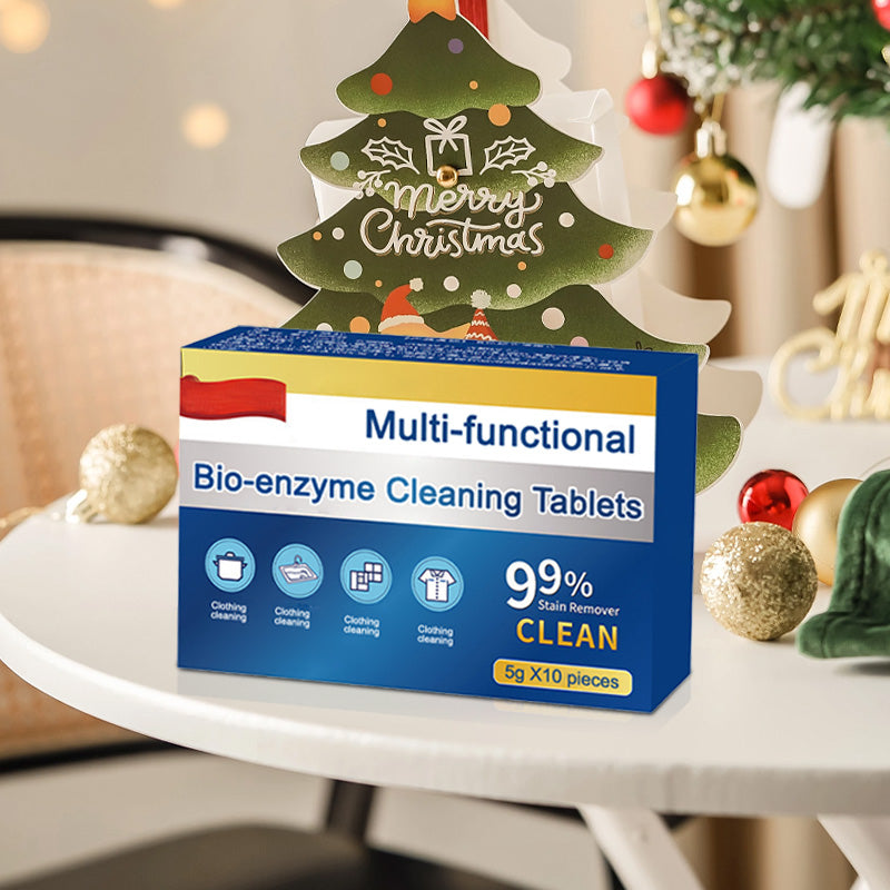 Multifunctional bio-enzymatic cleaning tablets