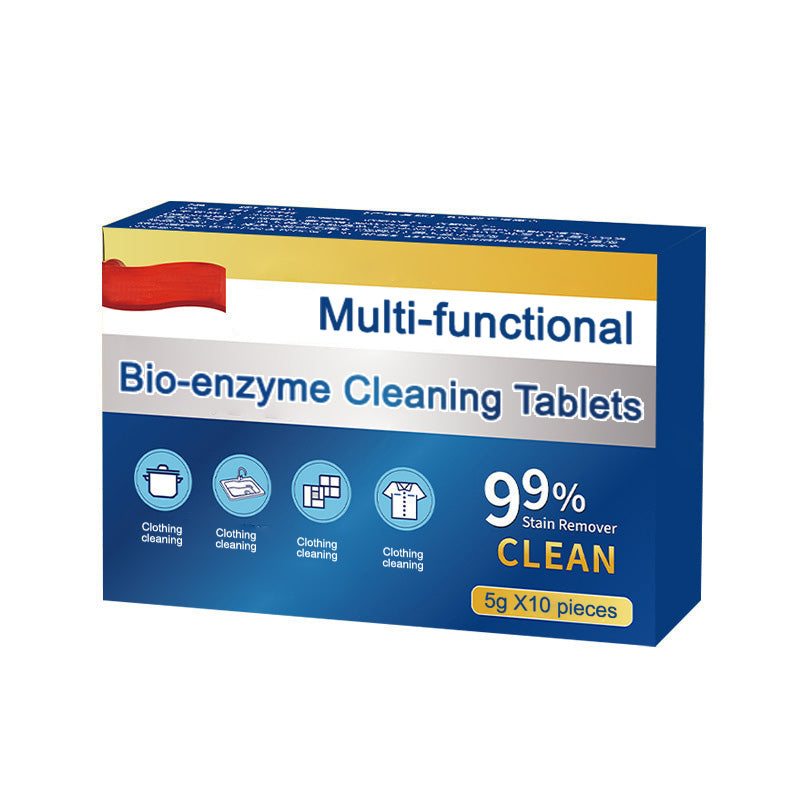 Multifunctional bio-enzymatic cleaning tablets