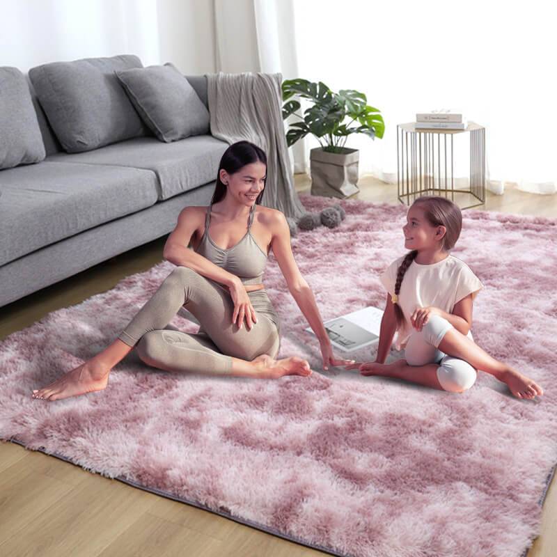 Tapis de sol en peluche dégradé de couleurs