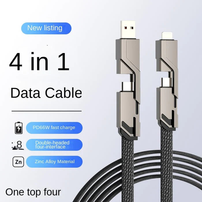 4-in-1 Charger [60W Fast Charging & Data Sync]