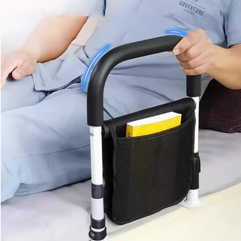 Barre d'appui de lit réglable - Poignée antidérapante stable et poche de rangement pratique pour seniors et femmes enceintes