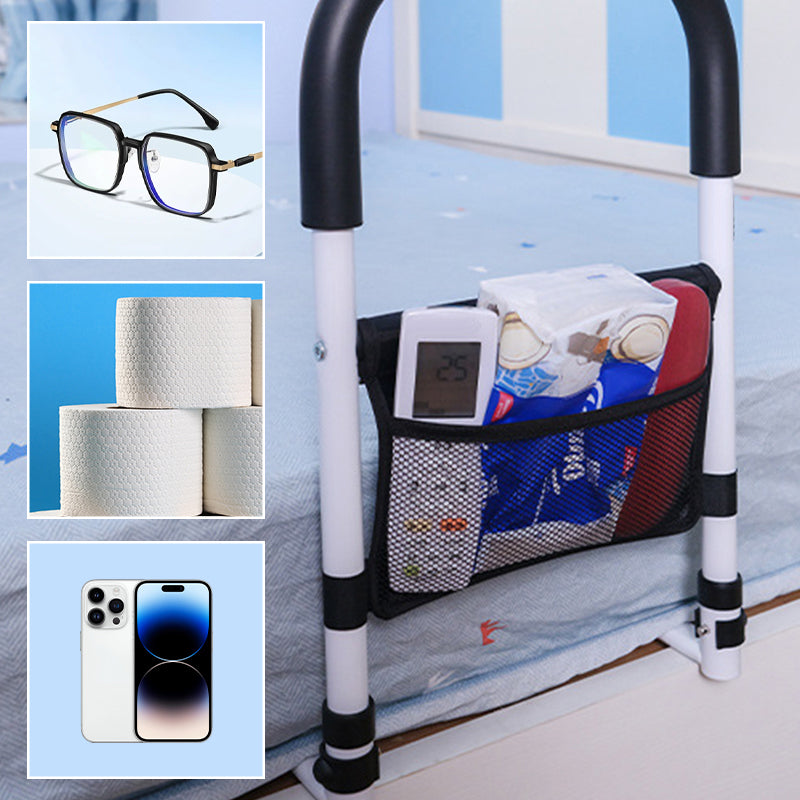 Barre d'appui de lit réglable - Poignée antidérapante stable et poche de rangement pratique pour seniors et femmes enceintes