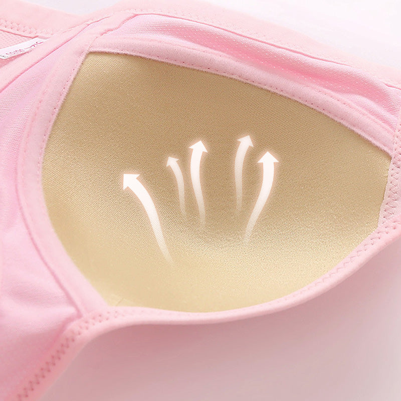 Breathable cotton bra with front buttons