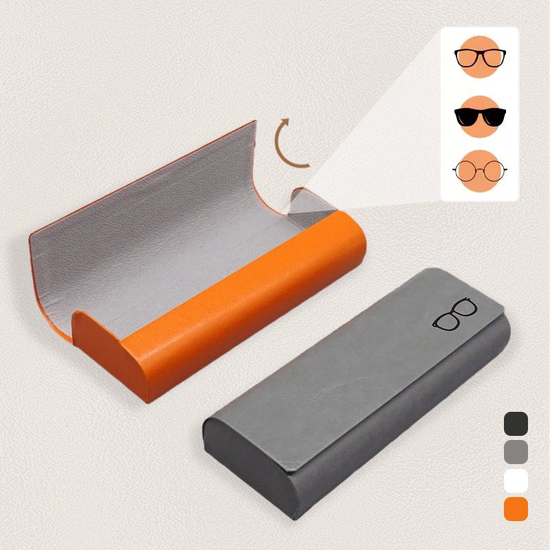 Étui à lunettes minimaliste en cuir rigide