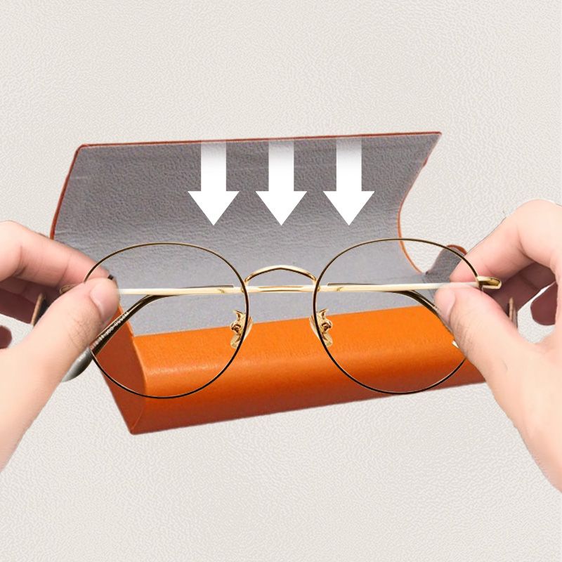 Étui à lunettes minimaliste en cuir rigide