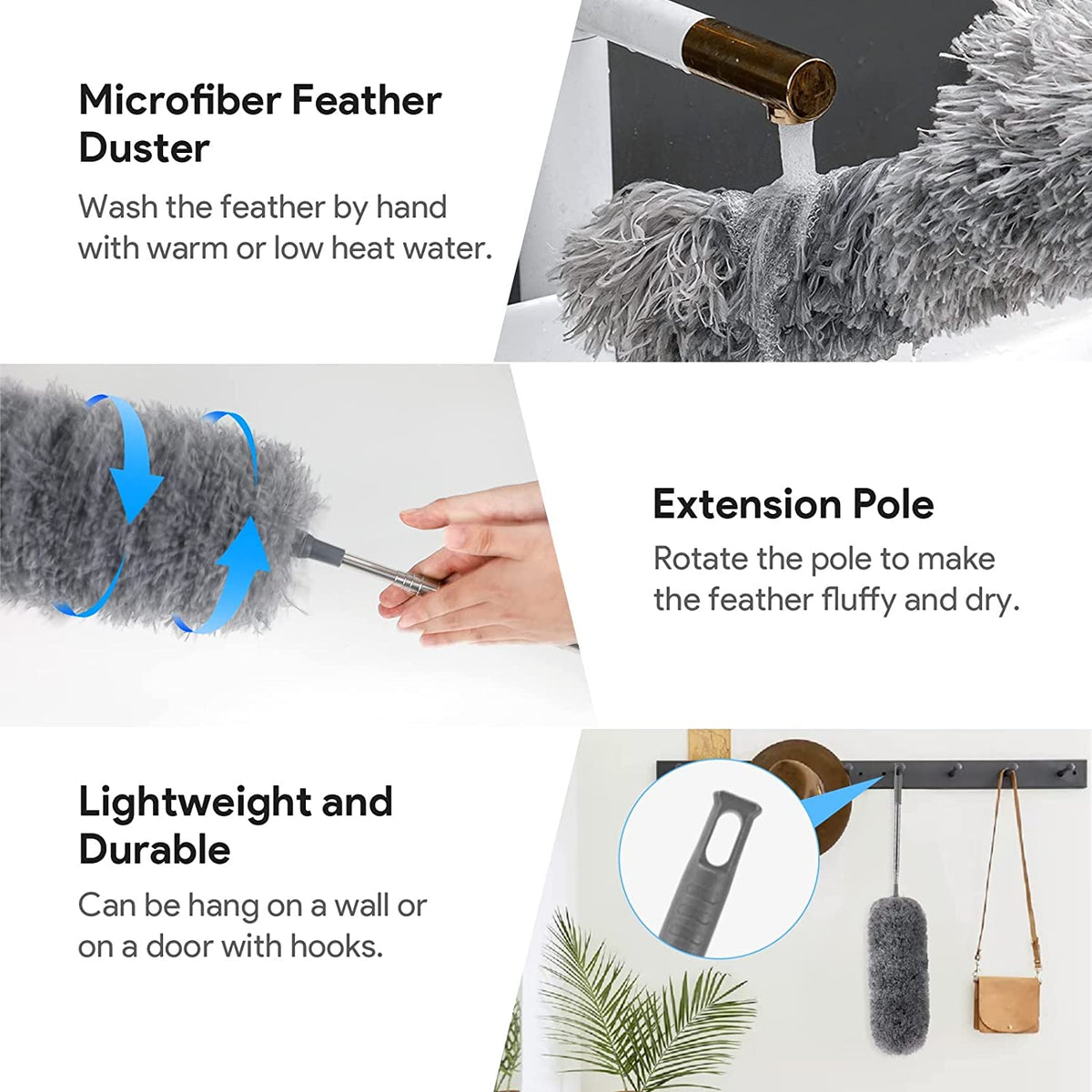 Plumeau incurvé lavable en microfibre et extensible
