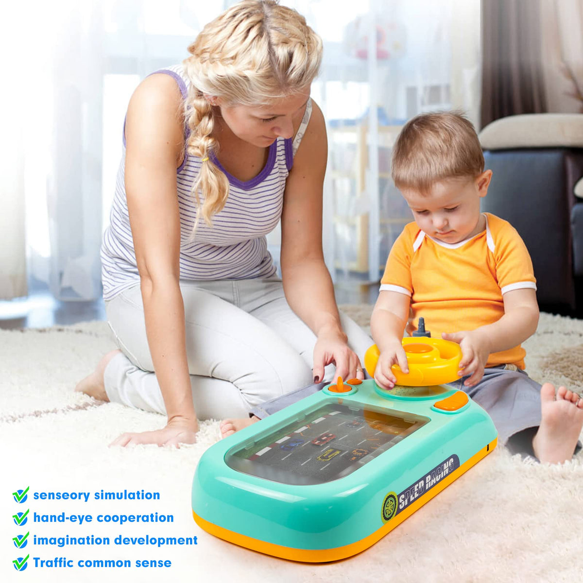 En réduction ! Volant de conduite interactif pour enfants avec sons, musique et jeu éducatif dès 3 ans !