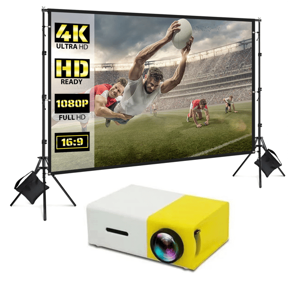 Outdoor Portable Projection Screen - Foldable and Adjustable, 4K Quality, Outdoor Movie Night