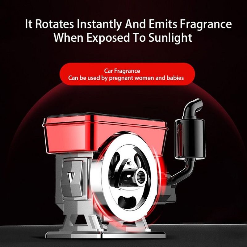 Diffuseur d'aromathérapie solaire à rotation automatique pour voiture